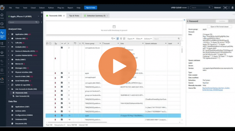 How to View the Keychain Dump in Cellebrite Physical Analyzer