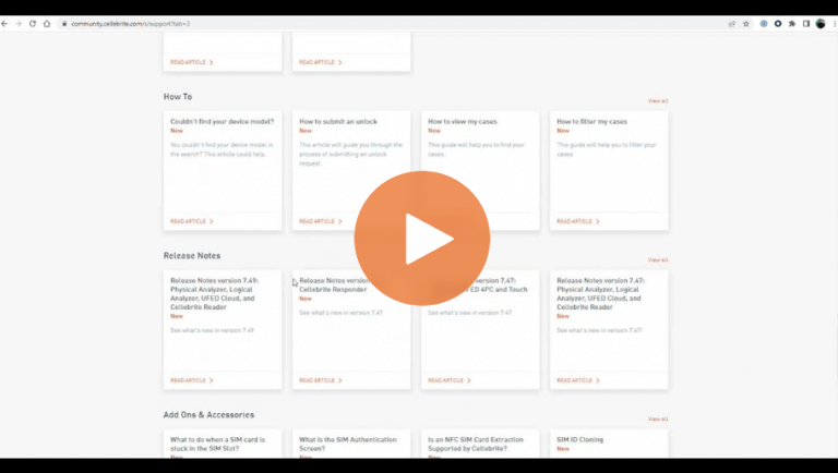 How To Get the Most Out Of The Support Area Of The Cellebrite Community Portal – Part 2