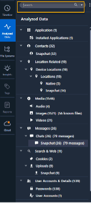 Application snapchat analyzed data