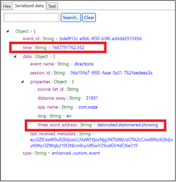 showing further filter of data on device
