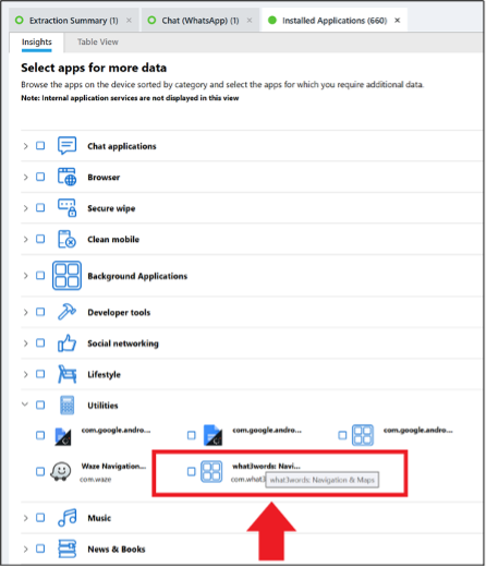utility data in phone