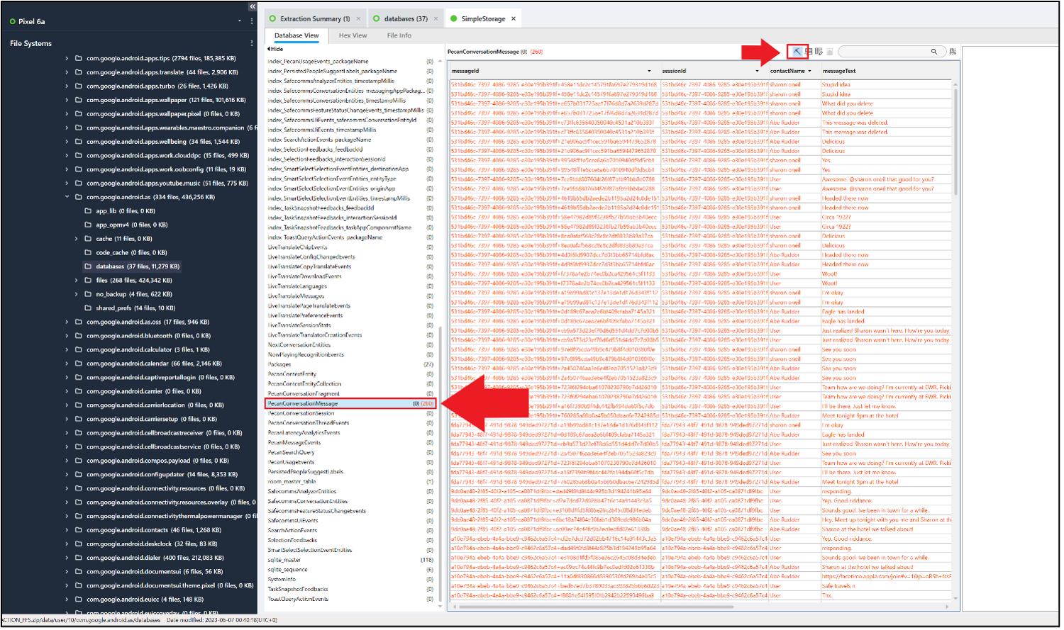 data shows deleted entries 