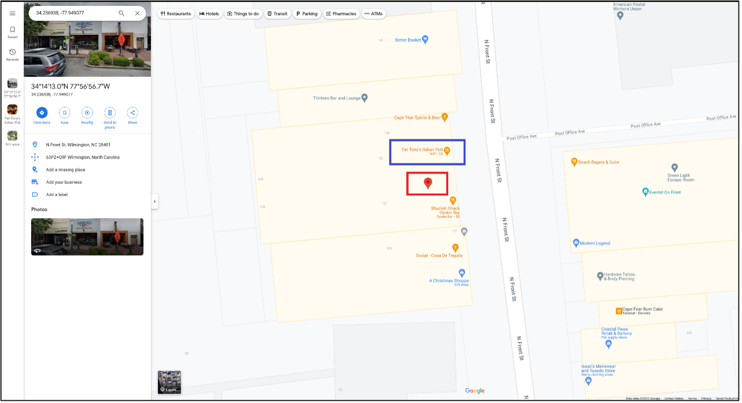 map location of Oyster Bar