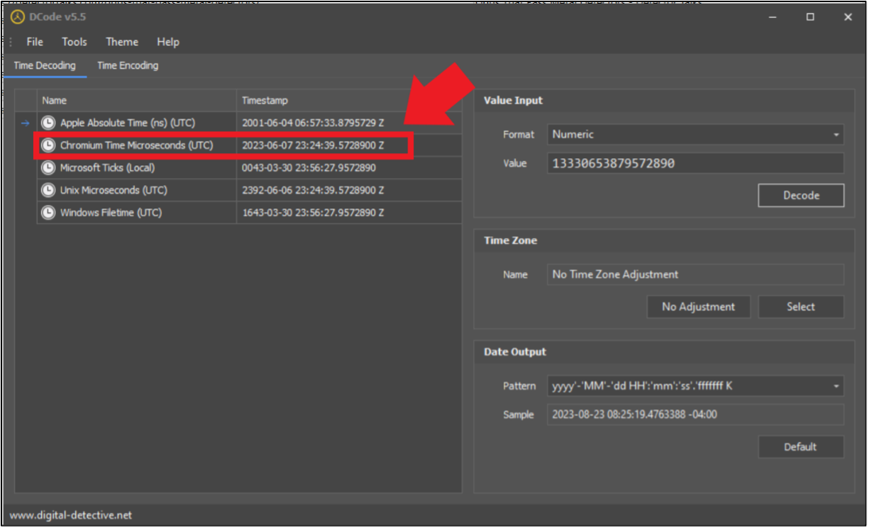 shows decoded file